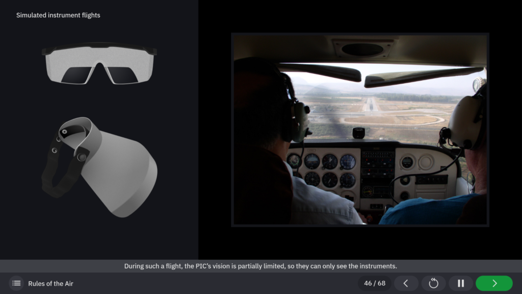 Screen from Basic Instrument Rating course on LMS platform