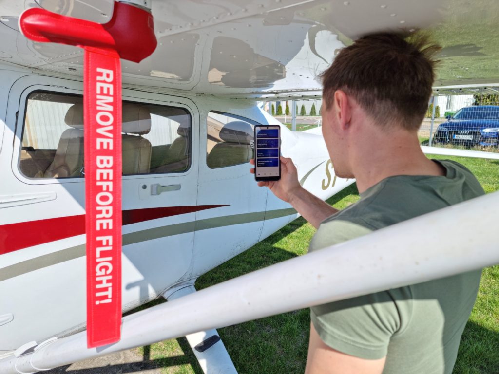 Pilot during flight training