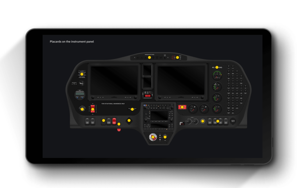 Screen from the Tecnam P2008 JC e-learning