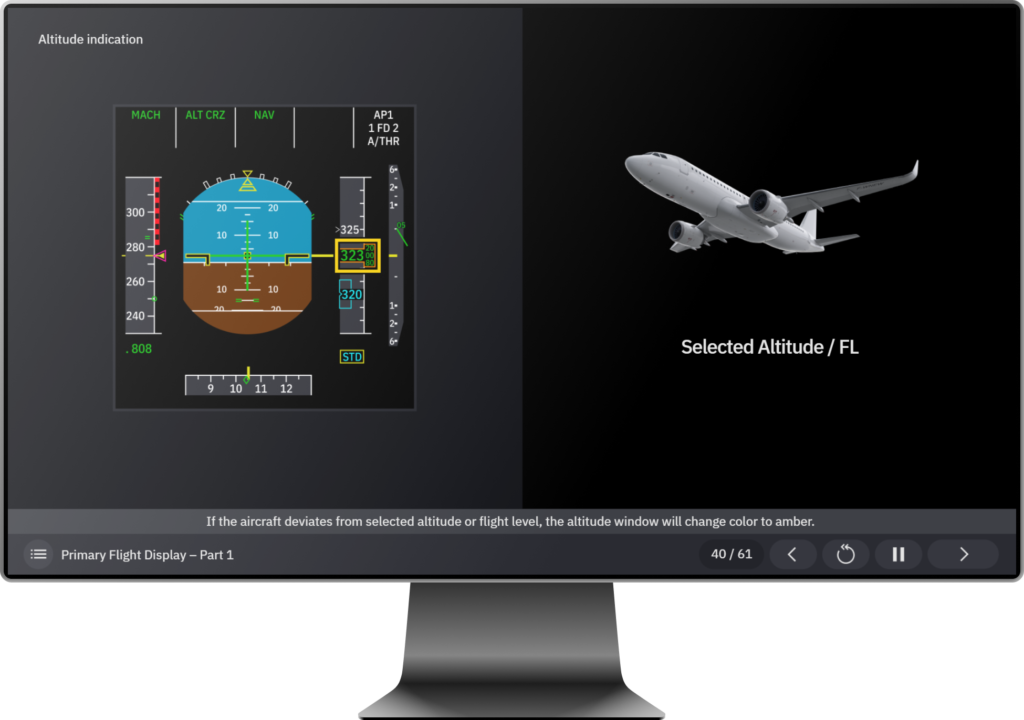 Desktop's monitor shows a part of LMS platform e-learning
