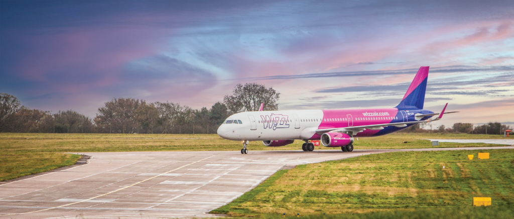 Wizz Air airplane on the runway